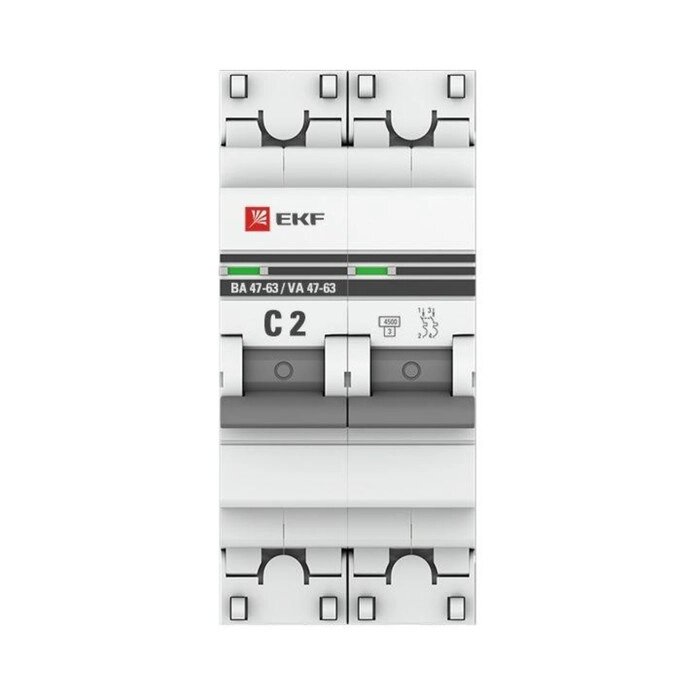 Выключатель автоматический модульный 2п C 2А 4.5кА ВА 47-63 PROxima EKF mcb4763-2-02C-pro от компании Интернет-гипермаркет «MALL24» - фото 1