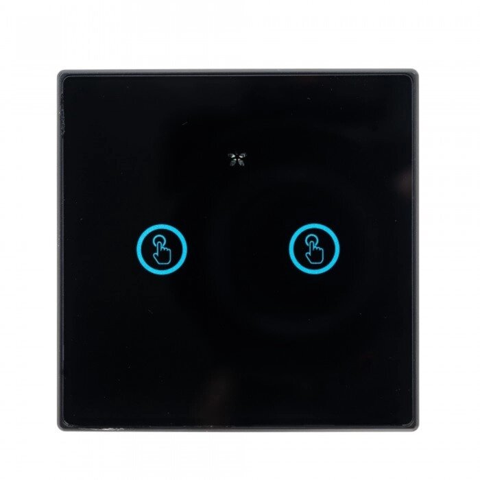 Выключатель Powerlite-M2, беспроводной, сенсорный, 2 клавиши, цвет чёрный от компании Интернет-гипермаркет «MALL24» - фото 1