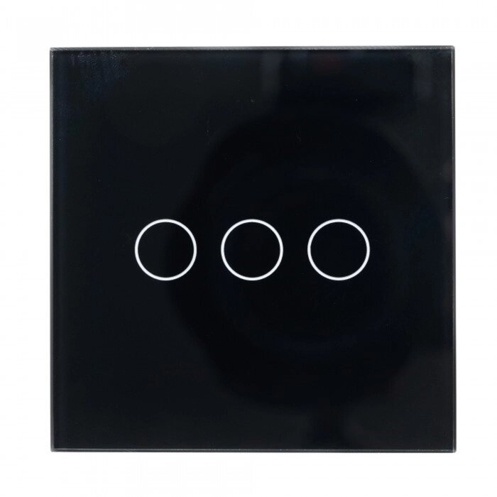 Выключатель Sibling Powerlite-WS3В, беспроводной, сенсорный, 3 клавиши, цвет чёрный от компании Интернет-гипермаркет «MALL24» - фото 1