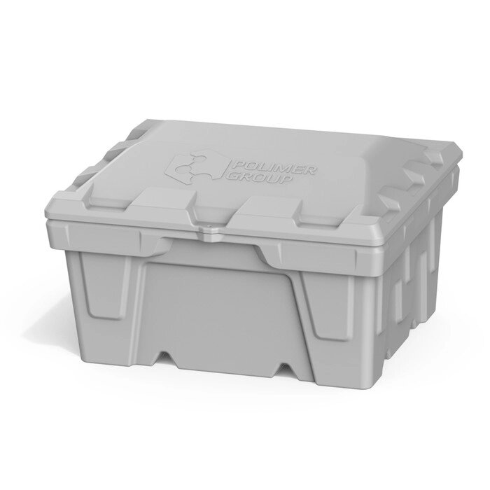 Ящик с крышкой, 250 л, для песка, соли, реагентов, цвет серый от компании Интернет-гипермаркет «MALL24» - фото 1