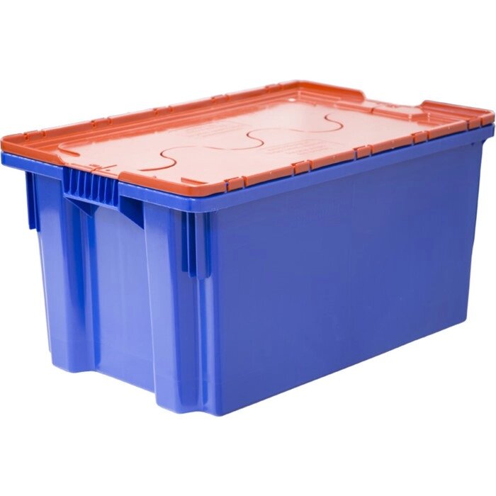 Ящик Safe PRO, сплошной, 600х400х300 синий с оранжевой крышкой от компании Интернет-гипермаркет «MALL24» - фото 1