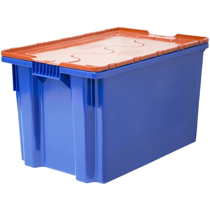 Ящик Safe PRO, сплошной 600х400х350 синий с оранжевой крышкой от компании Интернет-гипермаркет «MALL24» - фото 1