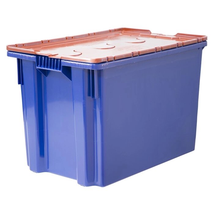 Ящик Safe PRO, сплошной 600х400х400, синий с оранжевой крышкой от компании Интернет-гипермаркет «MALL24» - фото 1