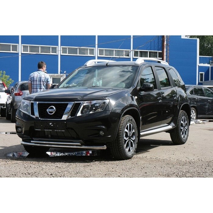 Защита переднего бампера труба d60/42 двойная, Nissan Terrano 2014- от компании Интернет-гипермаркет «MALL24» - фото 1