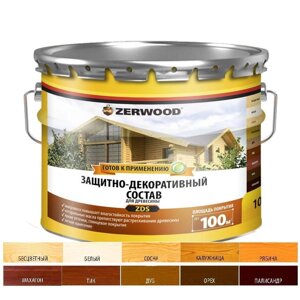 Защитно-декоративное состав ZERWOOD ZDS бесцветный 10л