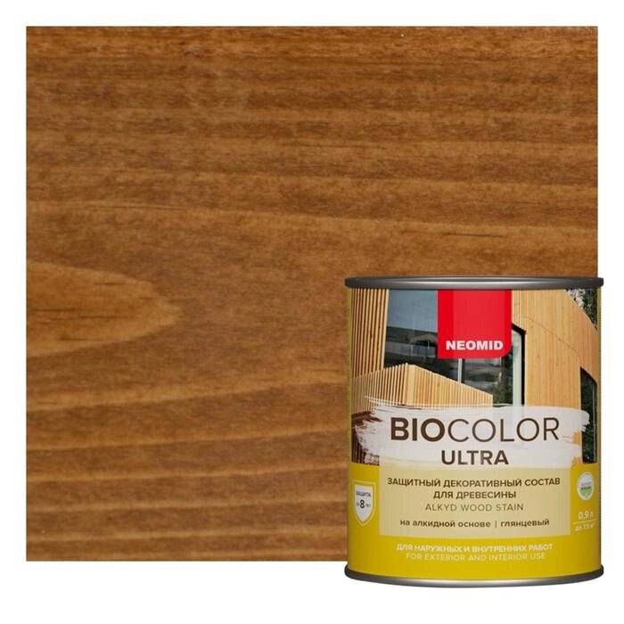 Защитный декоративный состав для древесины NEOMID BioColor ULTRA орех глянцевый 2,7л от компании Интернет-гипермаркет «MALL24» - фото 1
