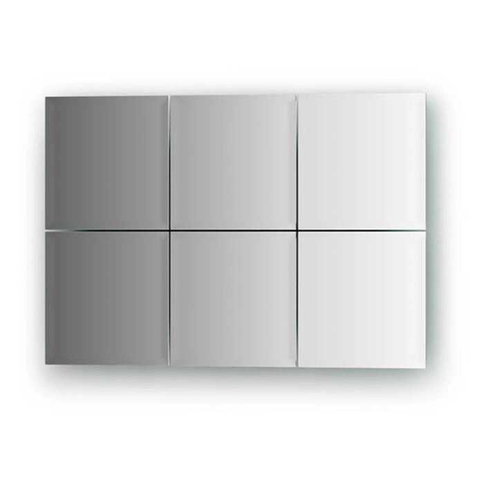 Зеркальная плитка с фацетом 10 мм, - комплект 6 шт квадрат 15 х 15 см, серебро Evoform от компании Интернет-гипермаркет «MALL24» - фото 1