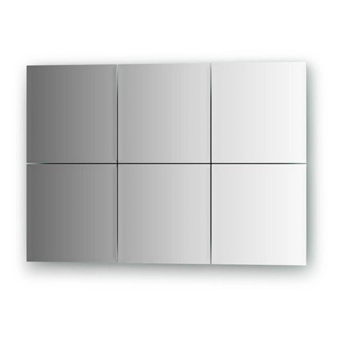 Зеркальная плитка с фацетом 10 мм, - комплект 6 шт квадрат 20 х 20 см, серебро Evoform от компании Интернет-гипермаркет «MALL24» - фото 1