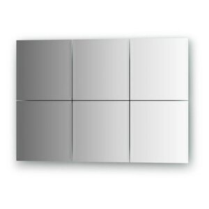 Зеркальная плитка с фацетом 10 мм, комплект 6 шт квадрат 20 х 20 см, серебро Evoform