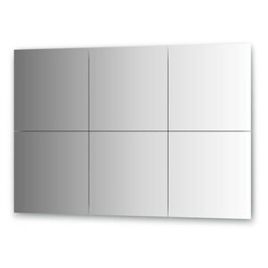 Зеркальная плитка с фацетом 10 мм, комплект 6 шт квадрат 40 х 40 см, серебро Evoform
