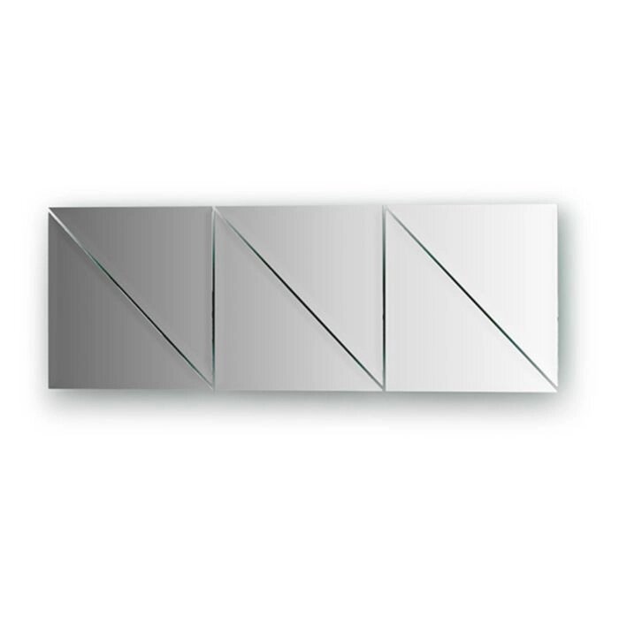 Зеркальная плитка с фацетом 10 мм, - комплект 6 шт треугольник 20 х 20 см, серебро Evoform от компании Интернет-гипермаркет «MALL24» - фото 1