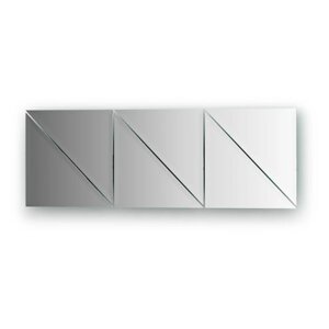 Зеркальная плитка с фацетом 10 мм, комплект 6 шт треугольник 20 х 20 см, серебро Evoform