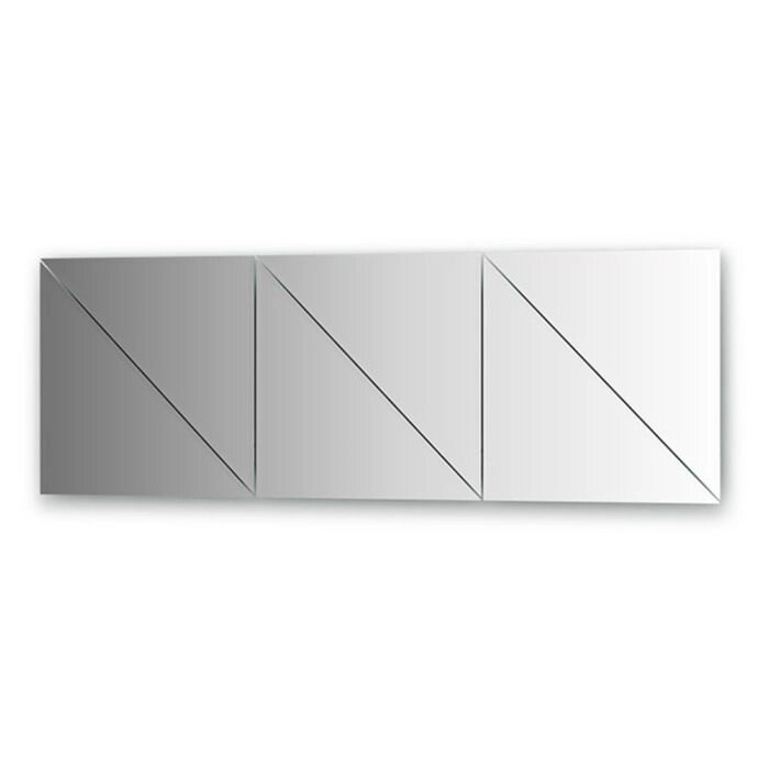 Зеркальная плитка с фацетом 10 мм, - комплект 6 шт треугольник 40 х 40 см, серебро Evoform от компании Интернет-гипермаркет «MALL24» - фото 1