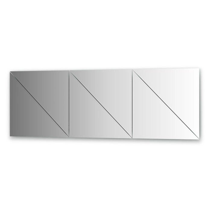 Зеркальная плитка с фацетом 10 мм, - комплект 6 шт треугольник 50 х 50 см, серебро Evoform от компании Интернет-гипермаркет «MALL24» - фото 1