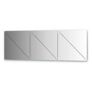 Зеркальная плитка с фацетом 10 мм, комплект 6 шт треугольник 50 х 50 см, серебро Evoform