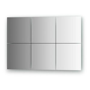 Зеркальная плитка с фацетом 15 мм, комплект 6 шт квадрат 20 х 20 см, серебро Evoform