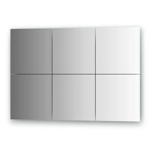 Зеркальная плитка с фацетом 15 мм, комплект 6 шт квадрат 25 х 25 см, серебро Evoform