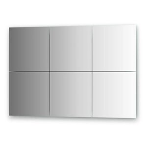 Зеркальная плитка с фацетом 15 мм, комплект 6 шт квадрат 30 х 30 см, серебро Evoform