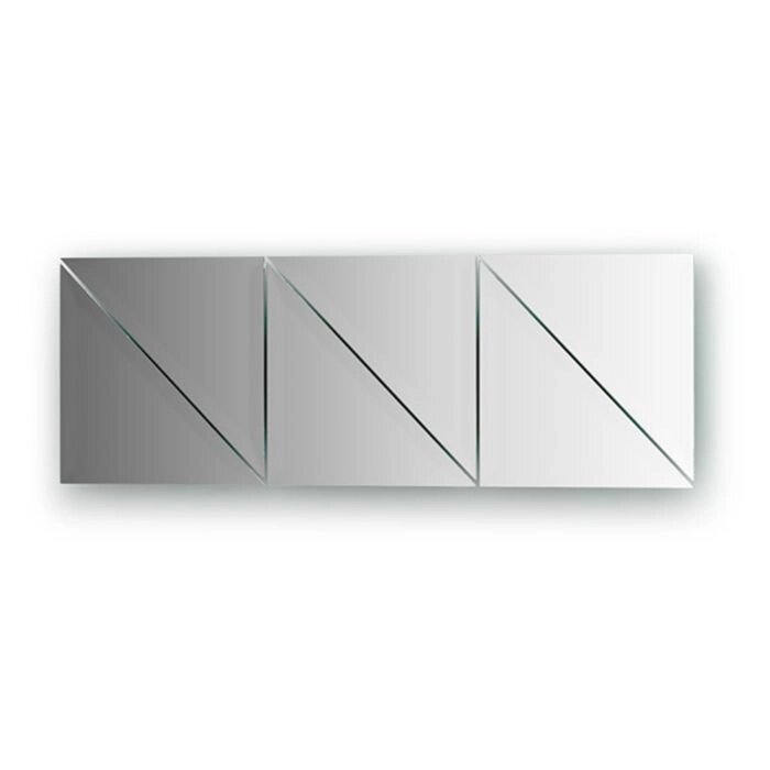 Зеркальная плитка с фацетом 15 мм, - комплект 6 шт треугольник 20 х 20 см, серебро Evoform от компании Интернет-гипермаркет «MALL24» - фото 1
