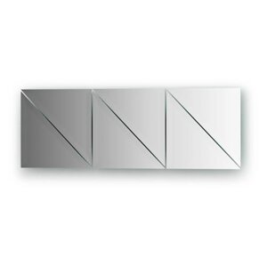 Зеркальная плитка с фацетом 15 мм, комплект 6 шт треугольник 20 х 20 см, серебро Evoform