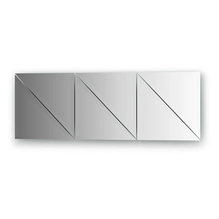 Зеркальная плитка с фацетом 15 мм, - комплект 6 шт треугольник 25 х 25 см, серебро Evoform от компании Интернет-гипермаркет «MALL24» - фото 1