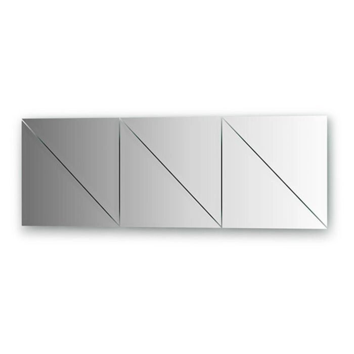 Зеркальная плитка с фацетом 15 мм, - комплект 6 шт треугольник 30 х 30 см, серебро Evoform от компании Интернет-гипермаркет «MALL24» - фото 1