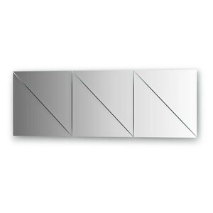 Зеркальная плитка с фацетом 15 мм, комплект 6 шт треугольник 30 х 30 см, серебро Evoform