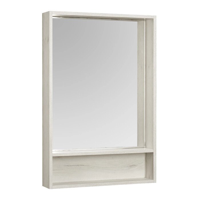 Зеркальный шкаф Aquaton "Флай 60" цвет белый, дуб крафт от компании Интернет-гипермаркет «MALL24» - фото 1