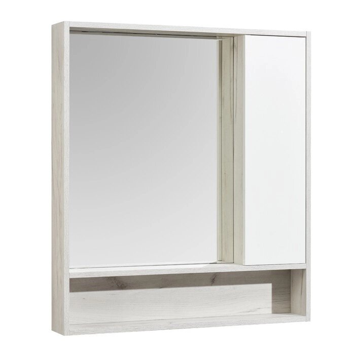 Зеркальный шкаф Aquaton Флай 80" цвет белый, дуб крафт от компании Интернет-гипермаркет «MALL24» - фото 1