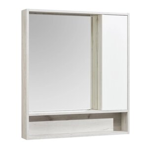 Зеркальный шкаф Aquaton Флай 80" цвет белый, дуб крафт