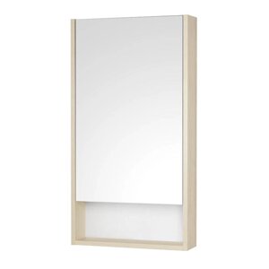 Зеркальный шкаф Aquaton "Сканди 45", цвет белый, дуб верона