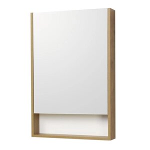 Зеркальный шкаф Aquaton "Сканди 55", цвет белый, дуб рустикальный