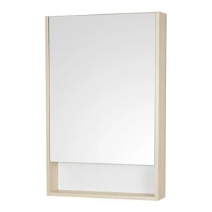 Зеркальный шкаф Aquaton "Сканди 55", цвет белый, дуб верона