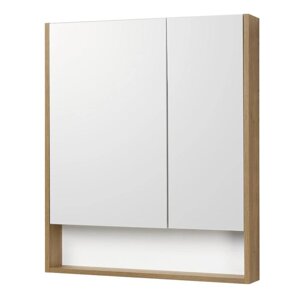 Зеркальный шкаф Aquaton "Сканди 70", цвет белый, дуб рустикальный