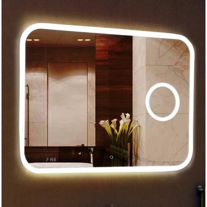 Зеркало Bliss LED  1200х800 с увеличительным зеркалом, часами  ЗЛП463 от компании Интернет-гипермаркет «MALL24» - фото 1