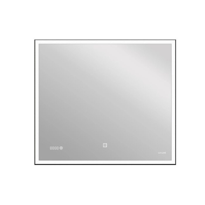 Зеркало Cersanit LED 011 design 100x80 см, с подсветкой, часы, металл. рамка, прямоугольное   758380 от компании Интернет-гипермаркет «MALL24» - фото 1