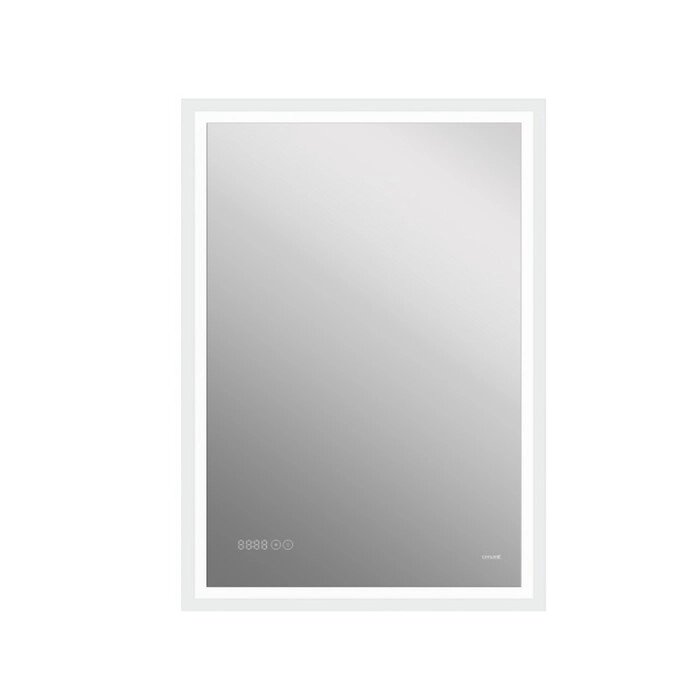 Зеркало Cersanit LED 080 design pro 60x85 см, с подсветкой, часы, с антизапотеванием, прямоугольное от компании Интернет-гипермаркет «MALL24» - фото 1