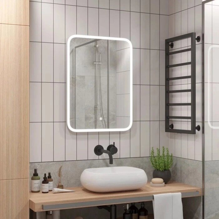 Зеркало для ванной Uperwood Foster 70х80 см, с led-подстветкой от компании Интернет-гипермаркет «MALL24» - фото 1