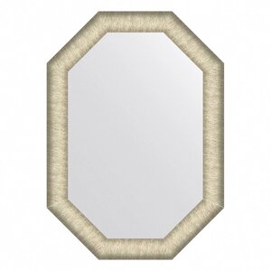 Зеркало Evoform в багетной раме, 59 мм, 50х70 см, цвет брашированное серебро
