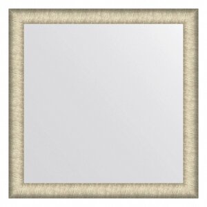 Зеркало Evoform в багетной раме, 59 мм, 73х73 см, цвет брашированное серебро