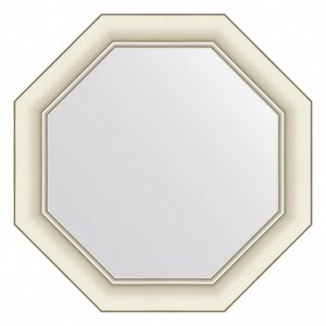 Зеркало Evoform в багетной раме, 60 мм, 51х51 см, цвет белый с серебром