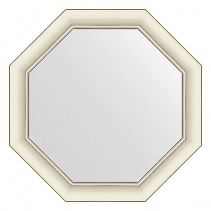 Зеркало Evoform в багетной раме, 60 мм, 56х56 см, цвет белый с серебром от компании Интернет-гипермаркет «MALL24» - фото 1