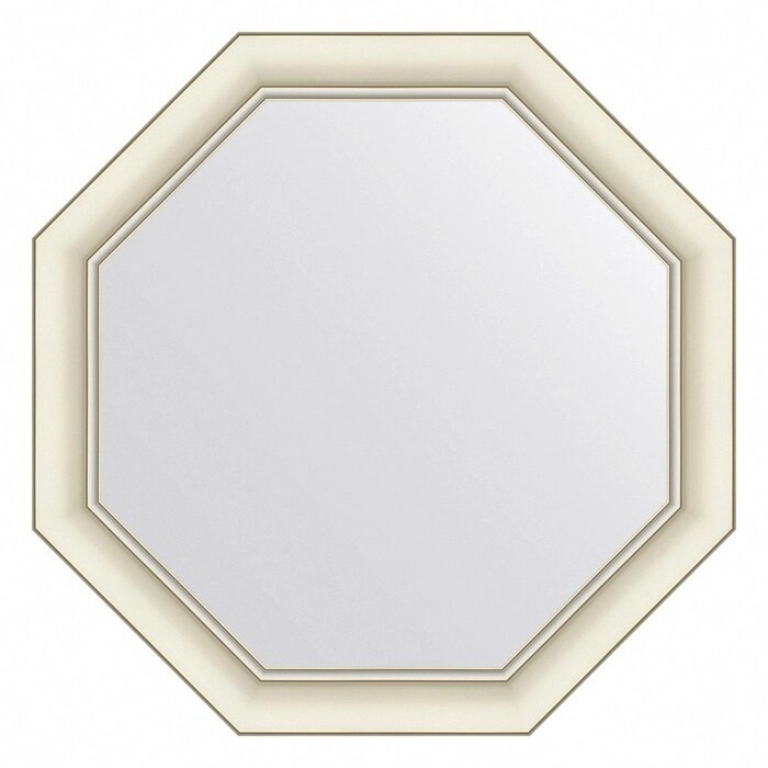 Зеркало Evoform в багетной раме, 60 мм, 61х61 см, цвет белый с серебром от компании Интернет-гипермаркет «MALL24» - фото 1