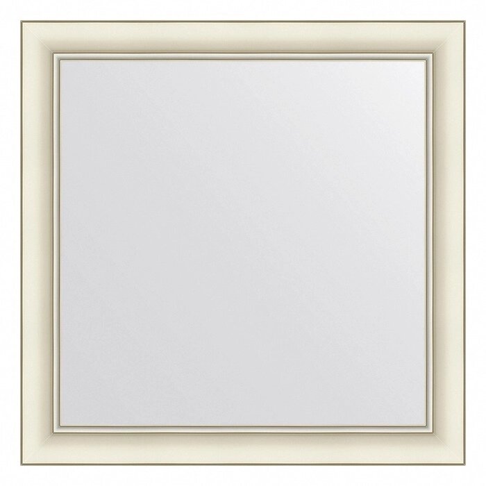 Зеркало Evoform в багетной раме, 60 мм, 64х64 см, цвет белый с серебром от компании Интернет-гипермаркет «MALL24» - фото 1