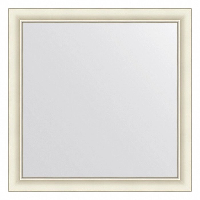 Зеркало Evoform в багетной раме, 60 мм, 74х74 см, цвет белый с серебром от компании Интернет-гипермаркет «MALL24» - фото 1