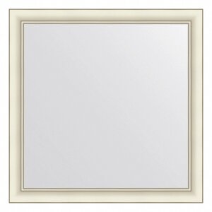 Зеркало Evoform в багетной раме, 60 мм, 74х74 см, цвет белый с серебром