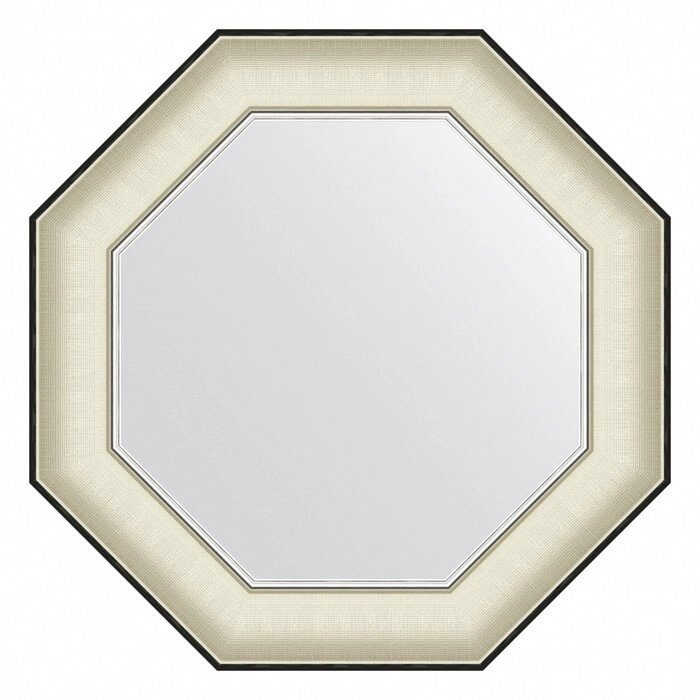 Зеркало Evoform в багетной раме, 78 мм, 54х54 см, цвет белая кожа с хромом от компании Интернет-гипермаркет «MALL24» - фото 1
