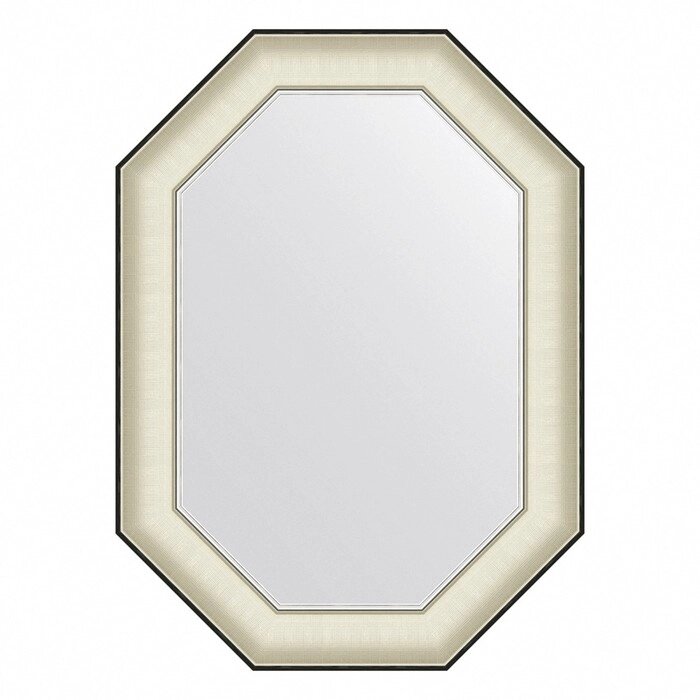 Зеркало Evoform в багетной раме, 78 мм, 54х74 см, цвет белая кожа с хромом от компании Интернет-гипермаркет «MALL24» - фото 1
