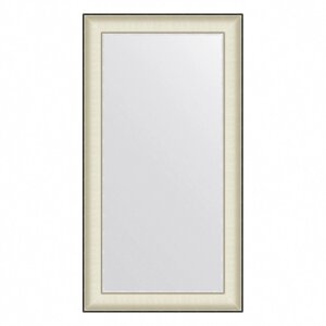 Зеркало Evoform в багетной раме, 78 мм, 58х108 см, цвет белая кожа с хромом