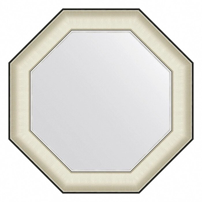 Зеркало Evoform в багетной раме, 78 мм, 59х59 см, цвет белая кожа с хромом от компании Интернет-гипермаркет «MALL24» - фото 1